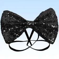 Fliege stark glitzernd Schwarz Jubiläum Feten Fasching Partys Accessoire Herren