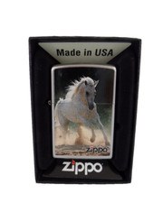 Zippo Feuerzeug White Horse Galloping Sturmfeuerzeug Pferd Weiß
