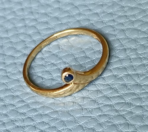 750er saphir goldring - goldring, schlicht