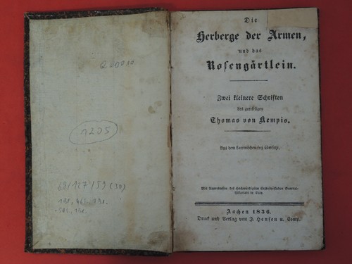 Gebetbuch herberge der - der, armen