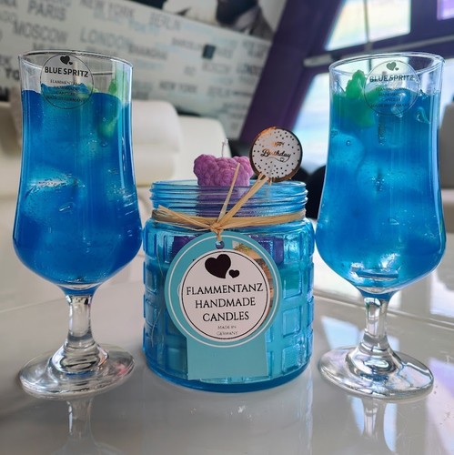 Blue spritz kerzen set - blue, mit