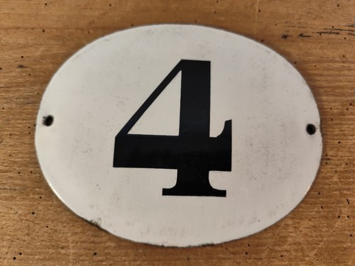 Emaille schild hausnummer zahl - emaille,