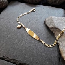 Babyarmband, Kinderarmband, 333er Gelbgold, Herz-Anhänger, ID-Armband, GA-52/8GG