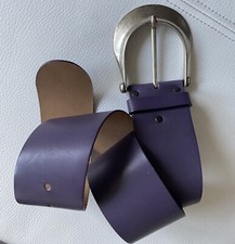 Neu Vanzetti by BGM Damen Gürtel Echtleder Lila halbrund  82 cm lang