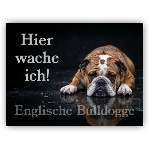 Englische bulldogge warnschild - bulldogge,