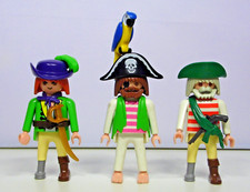 PLAYMOBIL 3 x Figur Mann Pirat Kapitän Seeräuber Matrose Piraten-Bande #13