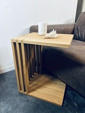 Beistelltisch Eiche Geölt Massiv Massivholz Couchtisch C-Tisch Hocker Sofatisch