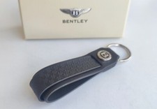Original Bentley Leder Schwarz Schlüsselanhänger Keyring black BL1945