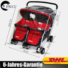Zwillingskinderwagen Buggy Kinderwagen Babywagen Transparent Große Regenschutz