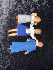 3 alte Puppenhaus Puppen ca. 12 cm – Gummi / Kunststoff – bespielt
