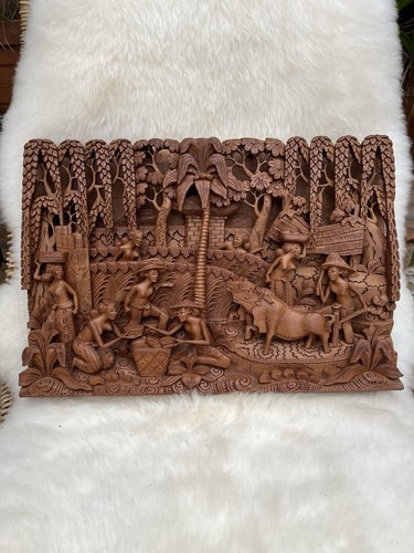 Großes holzbild relief - großes,