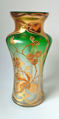 Antike jugendstil glasvase - antike,