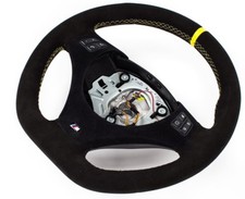 Abgeflacht Lenkrad Multifun.für BMW M-Lenkrad  E90,E91 NEU ALCANTARA GELB RING