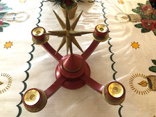 Tischleuchter alt rot mit Stern für 4 Kerzen Weihnachten