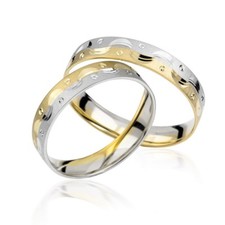 2x585 GOLD Trauringe PAARPREIS Eheringe Paarringe Gelbgold Weissgold INKL Gravur