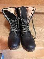 Stiefel dunkelblau mit Fell Mustang Gr. 40 - 1 x getragen