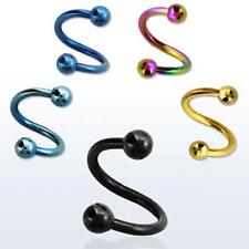 PIERCING  AUGENBRAUE,OHR, BRUST,NASE SPIRALE  KUGEL 1,2mm  x 8mm Innenlänge