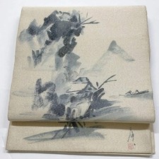 6038# Japanischer Vintage Fukuro Obi Gürtel Kimono Stoff Seide Traditionell