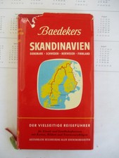 Baedekers Reiseführer Skandinavien mit Karte und Schutzumschlag Stuttgart 1961