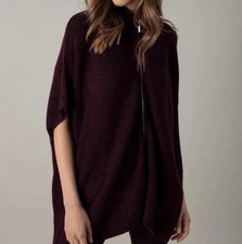 Strickponcho lila  Damen