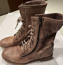 Stiefelette Damen Echtleder Gr.39 beige. Marke Dabliu Orginal Italy