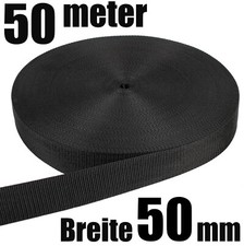 SCHWARZ ★ 50 MM / 50 METER ★ PP STARK Gurtband Taschengurt Taschenband