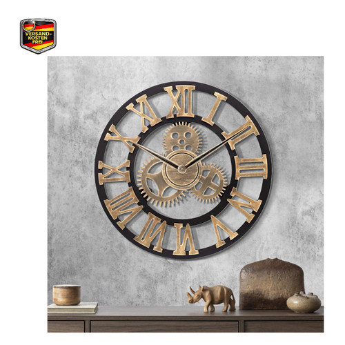 Wanduhr holz industrial - holz, 60cm
