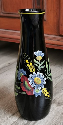 Vintage glas vase schwarzglas - glas,