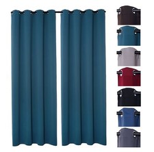2er Pack Verdunklungsvorhang Ösenvorhang 140x245cm 100% Polyester Midnight