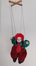 Marionette Clown mit Porzellankopf 1980er Jahre