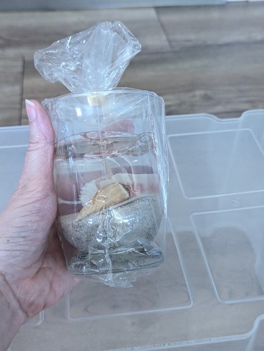 Deko glas kerze mit - kerze, sand