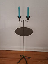 Beistelltisch mit zwei Kerzenhaltern, Metall, antik-lackiert, vintage, Landhaus