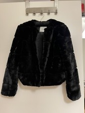 Black Faux Fur Short Coat XS