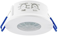 Decken Einbau Bewegungsmelder 360° IP65 LED geeignet 8m Detektion weiß 76x36mm