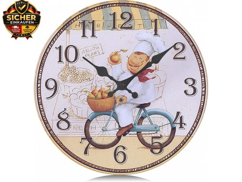 30cm küche wanduhr - wanduhr, holz
