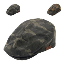 Classic Camouflage Wax Flatcap - Herren Hüte Flatcap, Peaky Blinders Mütze Zeitungsjunge