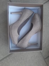 Tamaris High Heels 39 Grau Beige Samt|Plateau Pumps Damen Elegant kaum getragen