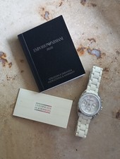 seltener Emporio Armani AR-5941 Damen Chronograph in weiß