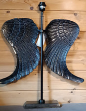 ❤️ Dekorative Tischlampe Dekolampe Engelsflügel schwarz Metall Gothic  E27❤️
