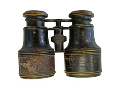 Antikes Fernglas Vintage schwarz Militärfernglas Deko Sammlerstück