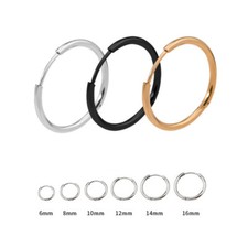 1 oder 3 Paar SCHMALE Creolen 1,6 mm Rund 6-20 mm Edelstahl Damen Herren