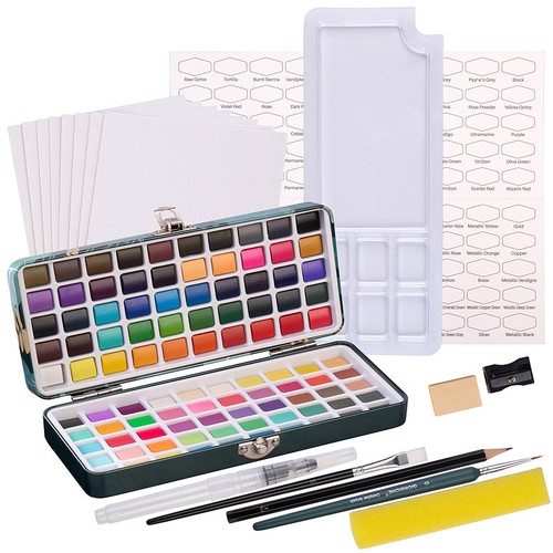 Aquarellfarben set mit 100 - aquarellfarben-set,