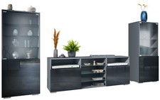 Wohnwand Lowboard Vitrine