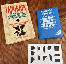 Antikspielzeug Magische Quadrate + TANGRAM Ravensburger Magnetspiel 1979 + Buch