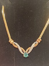 Halskette 10 Kt Gold Smaragd