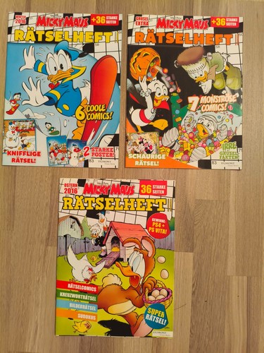 Micky maus rätselheft - 3x,