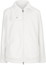 Fleecejacke Mit Stehkragen Gr. 44/46 Wollweiß Damen Langarm Fleece-Jacke Neu