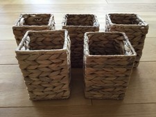 5 x Besteckkorb Besteckhalter Aufbewahrung Wasserhyazinthe Natur 14x10x10cm