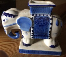 Elefant Porzellan blau weiß