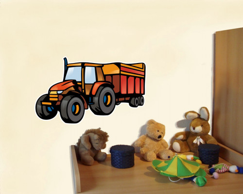 Bunter trecker mit - mit, anhänger